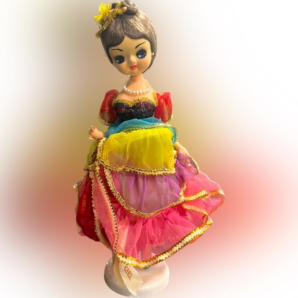 Other - Vintage 1970s Bradley Big Eye Doll – Las Vegas Showgirl Style –Rare Boudoir Doll